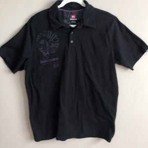 Men’s Quilsilver Black Polo Shirt, Large